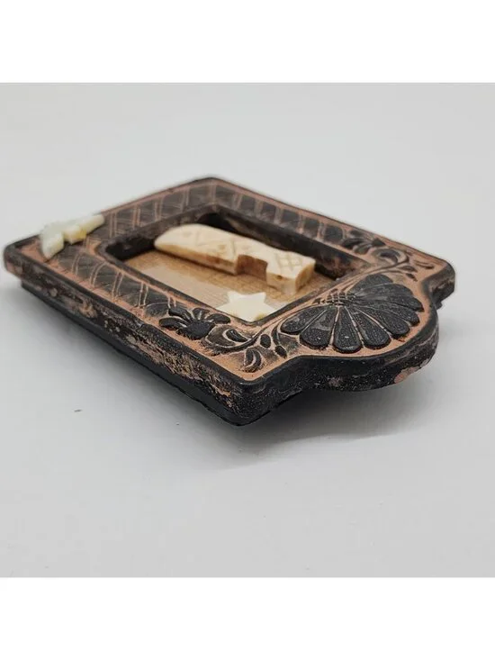 Jewelry Art Mini Frame With Carved Mother of Pearl Star & Winged Dove Accents - Picture 6 of 8